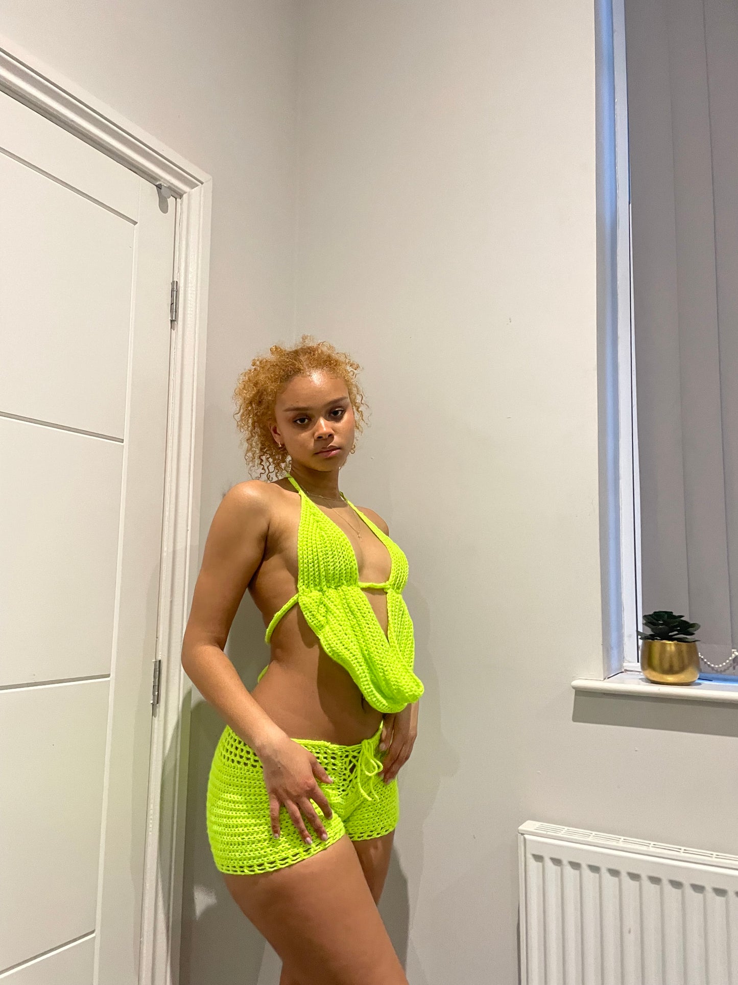 “Eden” Neon green handmade set